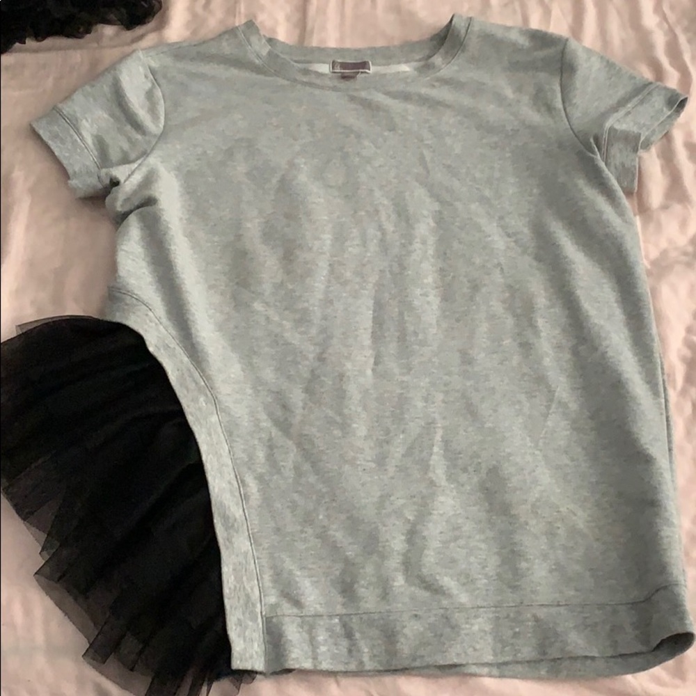 Sweater with tulle peplum